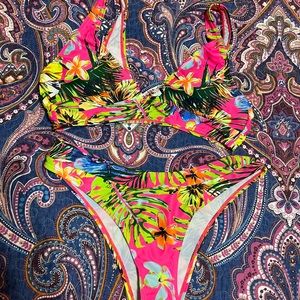 SHEIN Pink floral two piece